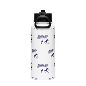 Stainless steel water bottle with a straw lid