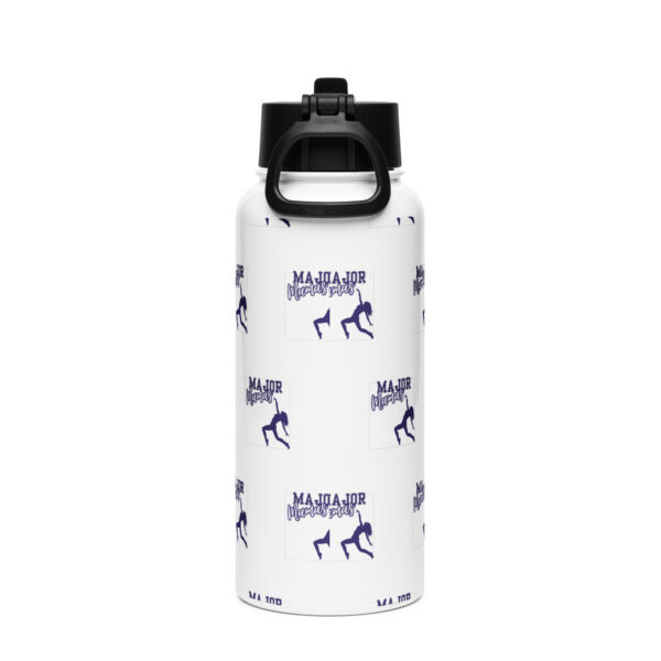Stainless steel water bottle with a straw lid